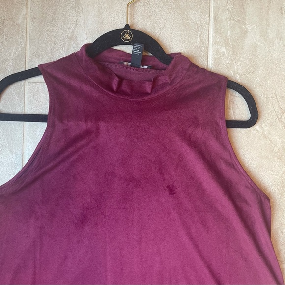 Forever 21 burgundy suede/velvet mini dress - Picture 2 of 14